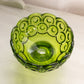 Vintage Medium Green Glass Moon and Star Footed Bowl