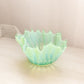 Vintage Medium Green Opalescent Glass Fostoria Heirloom Bowl