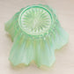 Vintage Medium Green Opalescent Glass Fostoria Heirloom Bowl