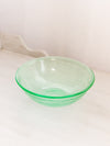 Vintage Medium Green Uranium Glass Bowl w/ Strawberry Designs (Glows)