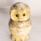 Vintage Medium Grey Cream Alabaster Owl Figurine
