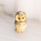 Vintage Medium Grey Cream Alabaster Owl Figurine