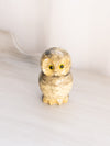 Vintage Medium Grey Cream Alabaster Owl Figurine