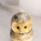 Vintage Medium Grey Cream Alabaster Owl Figurine
