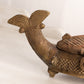 Vintage Medium Heavy Brass Hinged Lidded Fish Dish
