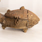 Vintage Medium Heavy Brass Hinged Lidded Fish Dish