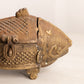 Vintage Medium Heavy Brass Hinged Lidded Fish Dish