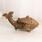 Vintage Medium Heavy Brass Hinged Lidded Fish Dish