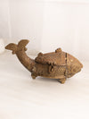 Vintage Medium Heavy Brass Hinged Lidded Fish Dish