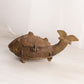 Vintage Medium Heavy Brass Hinged Lidded Fish Dish