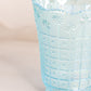 Vintage Medium Imperial Glass Light Blue Iridescent Block and Daisy Vase