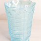 Vintage Medium Imperial Glass Light Blue Iridescent Block and Daisy Vase