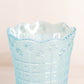 Vintage Medium Imperial Glass Light Blue Iridescent Block and Daisy Vase