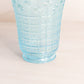 Vintage Medium Imperial Glass Light Blue Iridescent Block and Daisy Vase