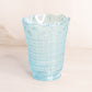 Vintage Medium Imperial Glass Light Blue Iridescent Block and Daisy Vase