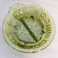 Vintage Medium Indiana Killarney Circular Green Glass Divided Dish