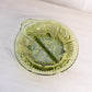 Vintage Medium Indiana Killarney Circular Green Glass Divided Dish