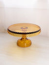 Vintage Medium LE Smith Glass Amber Hobnail Cake Stand