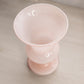 Vintage Medium Light Pink Glass Footed Vase with Wider Opening on Top