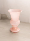 Vintage Medium Light Pink Glass Footed Vase with Wider Opening on Top