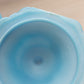 Vintage Medium Mayfair Blue Slag Glass Lidded Floral Cookie Jar
