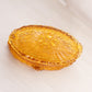 Vintage Medium Oval Amber Glass Rose Lidded Dish