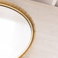 Vintage Medium Oval Mirror Tray with Gold Tone Border and 4 Toes