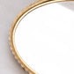 Vintage Medium Oval Mirror Tray with Gold Tone Border and 4 Toes