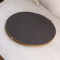 Vintage Medium Oval Mirror Tray with Gold Tone Border and 4 Toes