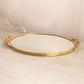 Vintage Medium Oval Mirror Tray with Rose Handles