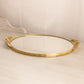 Vintage Medium Oval Mirror Tray with Rose Handles