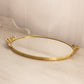 Vintage Medium Oval Mirror Tray with Rose Handles