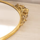 Vintage Medium Oval Mirror Tray with Rose Handles