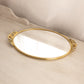 Vintage Medium Oval Mirror Tray with Rose Handles