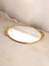 Vintage Medium Oval Mirror Tray with Rose Handles