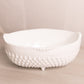 Vintage Medium Oval White Milk Glass Hobnail Bowl with 4 Toes