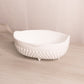 Vintage Medium Oval White Milk Glass Hobnail Bowl with 4 Toes
