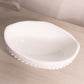 Vintage Medium Oval White Milk Glass Hobnail Bowl with 4 Toes