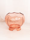Vintage Medium Peachy Pink Glass 4-Toed Bowl