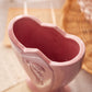 Vintage Medium Pink Ceramic Scroll Detail Vase