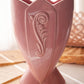 Vintage Medium Pink Ceramic Scroll Detail Vase