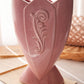 Vintage Medium Pink Ceramic Scroll Detail Vase