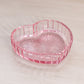 Vintage Medium Pink Glass Heart Dish (Missing Lid)