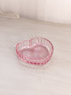 Vintage Medium Pink Glass Heart Dish (Missing Lid)