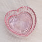 Vintage Medium Pink Glass Heart Dish (Missing Lid)
