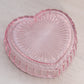 Vintage Medium Pink Glass Heart Dish (Missing Lid)
