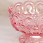Vintage Medium Pink Glass Moon and Star Footed Bowl