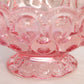Vintage Medium Pink Glass Moon and Star Footed Bowl