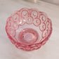 Vintage Medium Pink Glass Moon and Star Footed Bowl