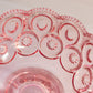 Vintage Medium Pink Glass Moon and Star Footed Bowl